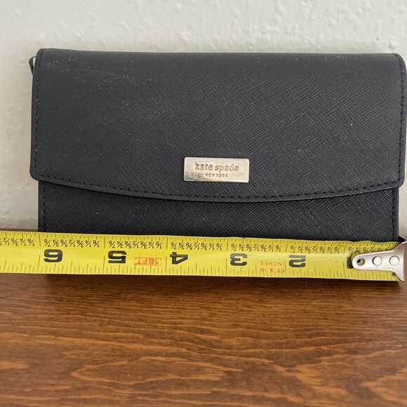 KATE SPADE Small Slim Line SAFFIANO Leather Black Wallet *READ* - Picture 10 of 10